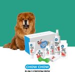 Captain Zack The Chow Chow Groom Box Ultimate 8-in-1, Head-to-Paw Groom-Kit for Your Puppy- (Shampoo +Conditioner +Dry Shampoo +Paw Butter +Toy +Towel)- pH Neutral and Paraben Free Pet Spa Kit