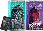 18+ Bold Care 404 Super Nano Thin Condoms + Super Ultra Thin Strawberry Flavored Condom (Set of 2, 20 Sheets)