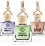 The Old Natural Expressions+Lavish Musk+Mysteri Car Freshener Aroma Oil, Diffuser Car Air Freshener with Essential Oils Fragrance in Glass bottle with Wooden Diffuser Lid | 10ml (Expressions+Lavish Musk+Mysteri Combo, 3 * 10ml) (3 x 10 ml)