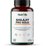 Nutrolis Himalayan Shilajit Pro Gold | 24 Carat Gold | Strength, Stamina & Recovery (60 Tablets)