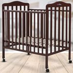 Little Olive Star Wooden Baby Cot For New Born – Brown Cot (Brown)