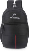 WILDSKILL Medium 30 L Laptop Backpack Black Backpack School College & Travel Bag with Front Zipper Pocket ( SMALL BAG) (Black)