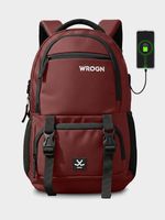 WROGN Large 40 L Laptop Backpack Unisex with USB Port and Rain Cover (Maroon)