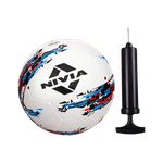 NIVIA Storm with Pump Football – Size: 5 (Standard, Pack of 1, White, Black)