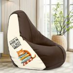 STAR XXXL Don’t Rush Me Printed Bean Bag Filled With Beans Teardrop Bean Bag  With Bean Filling (Black)