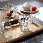 Global Mart Glass Mixing Bowl Ice Cream Bowl Set, 120ml Dessert Bowl, Clear Glass Dessert Bowl (Clear, Pack of 6) (Pack of 6, Clear)