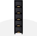 J K INTERNATIONAL 5 Compartments Plastic Chest of Drawers (Black)