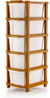 J K INTERNATIONAL 5 Compartments Plastic Multipurpose Drawer,