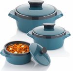 NARIYA ISI CERTIFIED CASSEROLE SET HOTPOT ROTI BOX HOTBOX HOTPOT BOX FOR KITCHEN Pack of 3 Thermoware Casserole Set (1750 ml, 1050 ml, 550 ml)