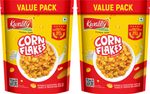 Kwality Corn Flakes, Natural Source of Vitamins, Iron & Proteins, Breakfast Cereal Pouch (2 x 0.5 kg)