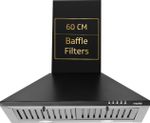 V-Guard M10 Pro 900 CMH 60 cm 60cm | Push Button Control Chimney (Wall Mounted, Black)