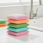 Flipkart SmartBuy Kitchen Scrubber for Dish/Utensils/Tiles Cleaning Scrub Pad Multicolor Free Size Wet and Dry Sponge, Microfiber Cleaning Cloth (5 Units)