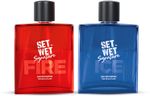 SET WET Fire & Ice Perfume for Men, Woody & Citrusy Long Lasting Perfume, Pack of 2 Eau de Parfum  –  200 ml (For Men)