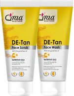 Qraa De Tan Combo Pack | Scrub 100gm, Face Wash 100gm |Helps In Tan Removal & Dirt| (200gm) (2 Items in the set)