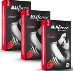 +18 MANFORCE Strawberry Flavour Condom (Set of 3, 30 Sheets)