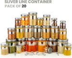 Snowberry Plastic Grocery Container  – 1200 ml, 650 ml, 350 ml, 250 ml (Pack of 20, Silver)