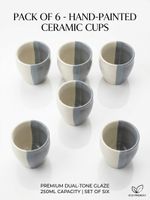 shiva enterprises Pack of 6 Ceramic Skyline Dual-Tone Hand-Painte…more