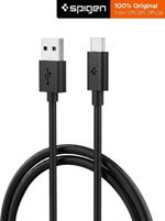 Spigen USB Type C Cable 3 A 1.5 m PVC PB2301 (Compatible with Mobile, Black, One Cable, USB Type A To USB Type C)
