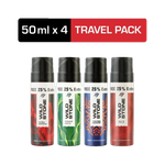 Wild Stone Forest Spice, Legend, Ultra Sensual & Red Travel Pack (50ml each) Deodorant Spray  –  For Men (200 ml, Pack of 4)