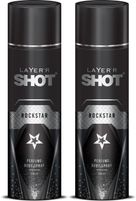 LAYER’R Shot Rockstar Deodorant Spray  –  For Men (240 ml, Pack of 2)
