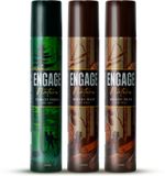 Engage Nature Deo: 2 Woody Musk & 1 Forest Fresh (150ml X 3) Deodorant Spray  –  For Men (450 ml, Pack of 3)