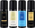 BELLAVITA organic Deo Parfum Travel-Size Gift Set|4×50 ml|Long Lasting Body Deodorant Spray  –  For Men & Women (200 ml, Pack of 4)