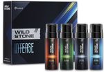 Wild Stone Intense No Gas Deo Travel Pack with Black, Ocean, Trance & Wood, 40ml each Mini Deodorant Spray  –  For Men (160 ml, Pack of 4)