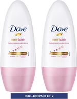 DOVE Eventone Deodorant Roll-on  –  For Women (100 ml, Pack of 2)