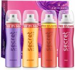 secret temptation Travel Pack with Pink, Romance, Mystery and Passion Mini Deodorant Spray  –  For Women (200 ml, Pack of 4)