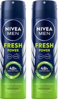 NIVEA Fresh Power Deo Spray, 48h Derma Odour Protection with Citrus, Musk, Spice Body Spray  –  For Men (300 ml, Pack of 2)