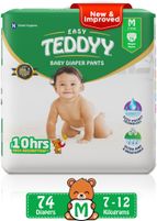 TEDDYY Easy Diaper Pants with Rash Protection and 3x Faster absorption Technology – M (74 Pieces)