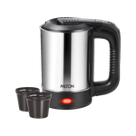 MILTON Euroline Electric Travel Kettle With Handle, 1000 Watt Beverage Maker (0.5 L, Silver)