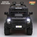LITTLE RIDES Pobo 12v Battery Operated Jeep for Kids, with Light & Music | Big Jeep Battery Jeep Battery Operated Ride On (Black)