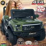 Wishmaster Kids 4 Motor Electric Battery Car With Baby Driving + Parents Remote To Control Jeep Battery Operated Ride On (Green)
