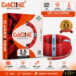 CabONE Lite 2.5 Sqmm CCA Copper Wire | 90m | Single Core | FR PVC Insulated | Domestic 2.5 sq/mm Red 300 ft. Wire (Red)