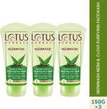 LOTUS HERBALS NEEMWASH Neem & Clove Ultra-Purifying  ( Pack of 3 ) ( 150g * 3 ) Face Wash (450 g)