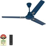 V-Guard Windle Deco with 24 Months Warranty BLDC Motor with Remote 1200 mm Ceiling Fan (5 Star | Admiral Blue | Pack of 1)