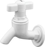 Prayag PTMT T-Handle Bib Cock 15mm Wall Mount – White, Leakproof Rust-Free Tap Faucet Bib Tap Faucet (Wall Mount Installation Type)