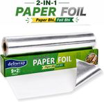 Kcofoil 2 in 1 Food Grade Kitchen Wrap Oil Resistant Roll 9+2m Paper Foil (11 m)