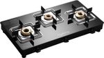 Lifelong Gas Stove with Toughened Glass Top | High-Efficiency Burners & Anti-Skid Legs Glass Manual Gas Stove (3 Burners)
