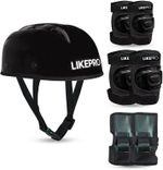LIKEPRO Kids Skating Safety Set from for Ages 3-5-8-14 Boys Skating Guard Combo Skating Guard Combo (Black)