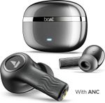 boAt Nirvana Ion 32dB Active Noise Cancellation, 120HRS, Bionic Mode, HIFI5 Bluetooth Headset (Crystal Black, True Wireless)