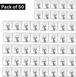 PYORIT Heavy Duty Hooks for Hanging Keys Coats Hats Bags Ceiling Kitchen Accessories Hook 50 (Pack of 50)