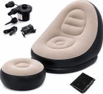 hala Inflatable Lounge Sofa Series. PVC 2 Seater Inflatable Sofa (Color – Black & Beige, DIY(Do-It-Yourself))