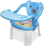TONY STARK Baby Chair with Tray Strong & Durable Plastic Portable Chair for Kids,Upto 35Kgs Plastic Chair (Finish Color – Blue, Pre-assembled)