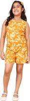 BUTRU Girls Casual T-shirt Shorts (YELLOW)