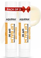Aqueria Brightening & Hydrating Lip Balm SPF 50 for Dark & Pigmented Lips Unflavoured (Pack of: 2, 20 g)