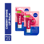 NIVEA Fruity Shine Lip Balm Cherry (Pack of: 2, 9.6 g)