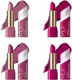 MILA BEAUTÉ Matte Longwear Lipstick Combo For Woman|Up To 8 Hrs Stay|Enriched With Vitamin E (Petal, Touch Of Spice, Indian Rose, A Girls Need, 16.8 g)