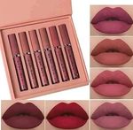 MISS ROSE lipstick set 6- piece (shade A) (Multicolor, 10 g)